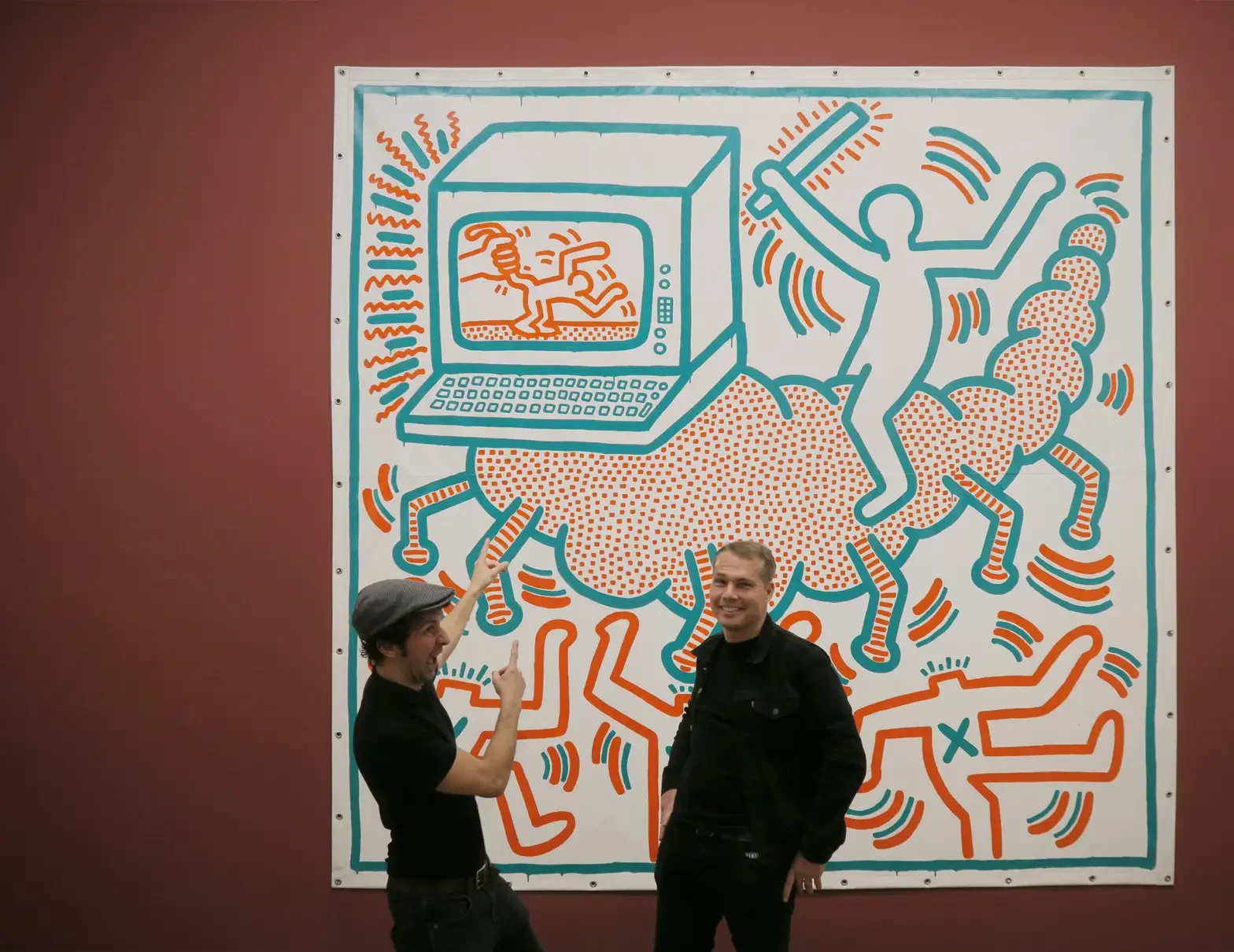 Sebastian Pohl, Shepard Fairey, Keith Haring Painting, Albertina - Wien 2018