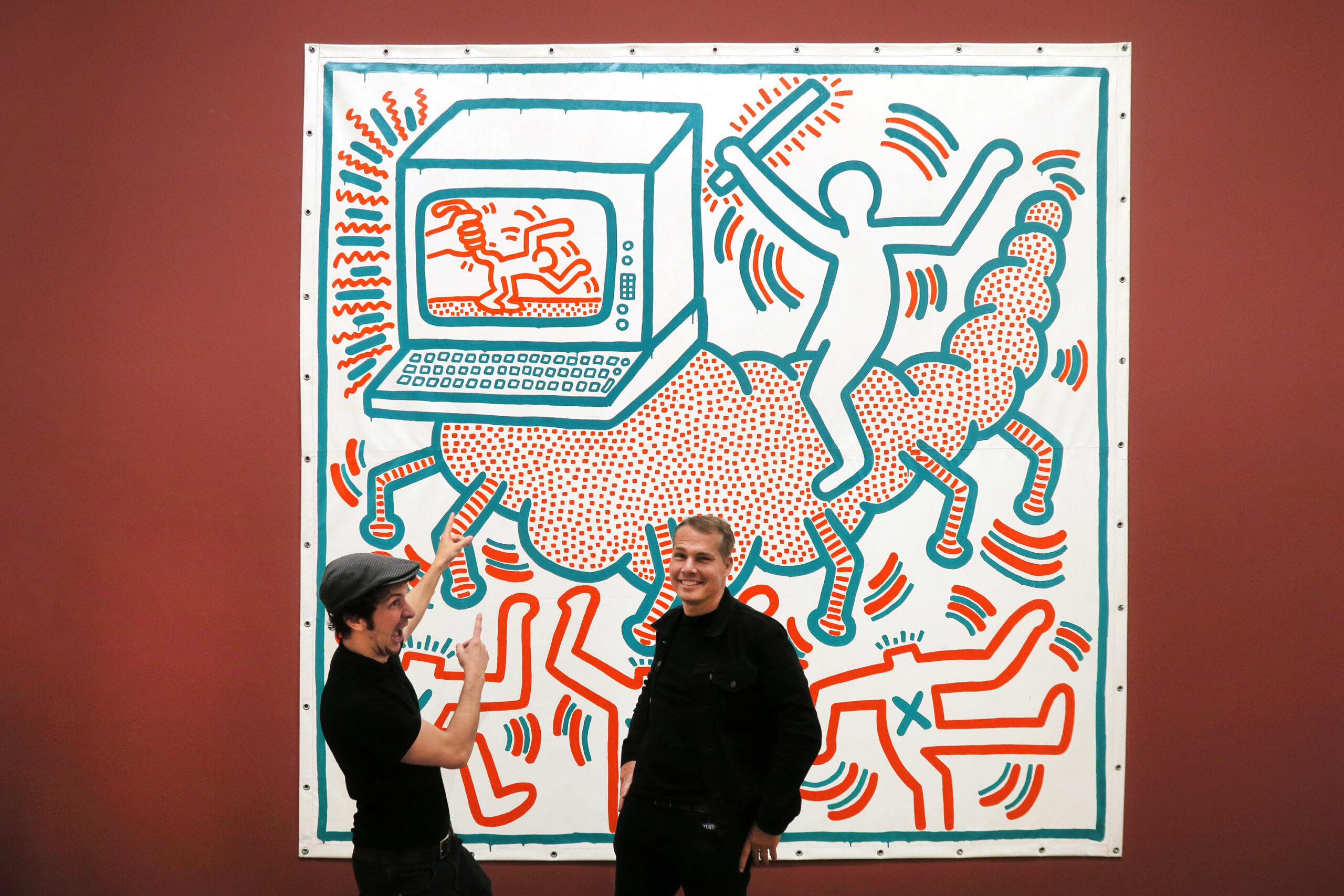 Sebastian Pohl, Shepard Fairey, Keith Haring Painting, Albertina - Wien 2018